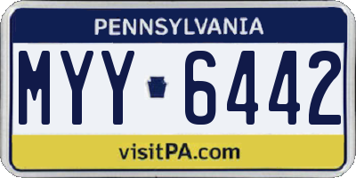 PA license plate MYY6442