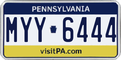 PA license plate MYY6444