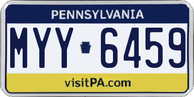 PA license plate MYY6459