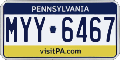 PA license plate MYY6467