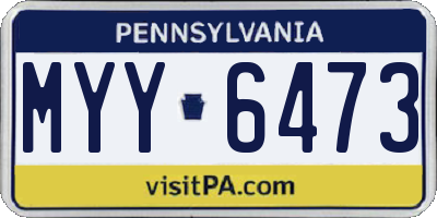 PA license plate MYY6473