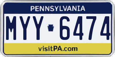PA license plate MYY6474
