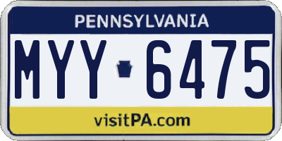 PA license plate MYY6475