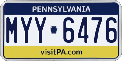 PA license plate MYY6476