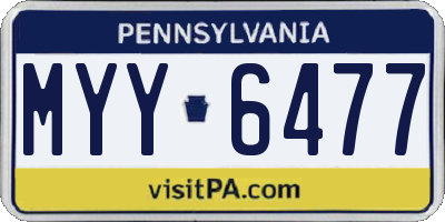 PA license plate MYY6477