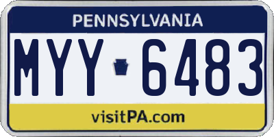 PA license plate MYY6483