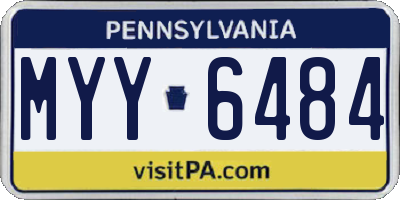 PA license plate MYY6484