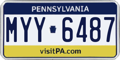 PA license plate MYY6487