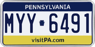 PA license plate MYY6491