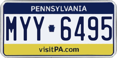 PA license plate MYY6495