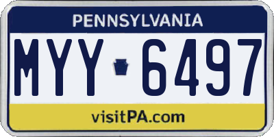 PA license plate MYY6497
