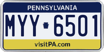 PA license plate MYY6501