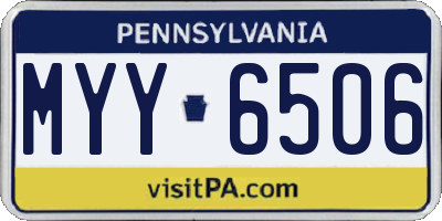 PA license plate MYY6506