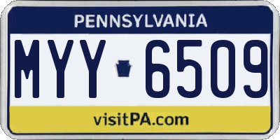 PA license plate MYY6509
