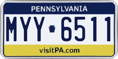 PA license plate MYY6511