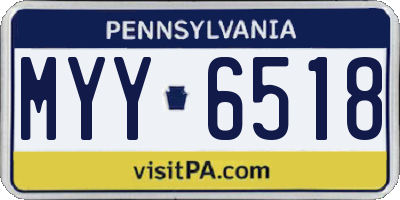 PA license plate MYY6518