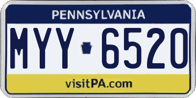 PA license plate MYY6520