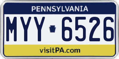 PA license plate MYY6526