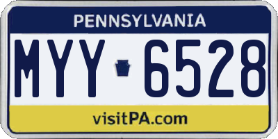PA license plate MYY6528