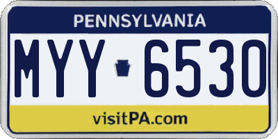 PA license plate MYY6530