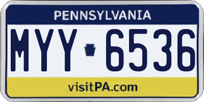 PA license plate MYY6536