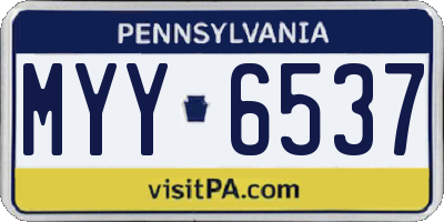 PA license plate MYY6537