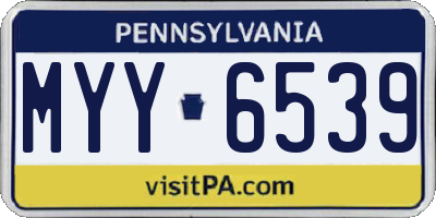 PA license plate MYY6539