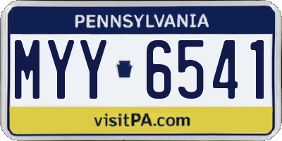 PA license plate MYY6541