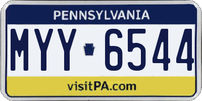PA license plate MYY6544