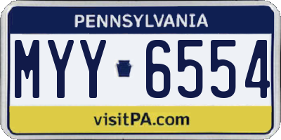 PA license plate MYY6554