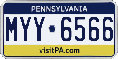 PA license plate MYY6566