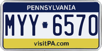 PA license plate MYY6570