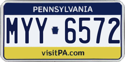 PA license plate MYY6572