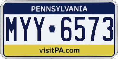 PA license plate MYY6573
