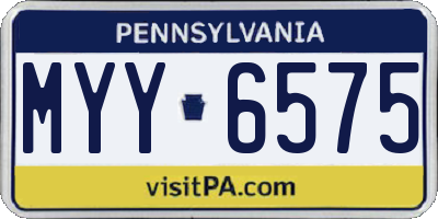 PA license plate MYY6575