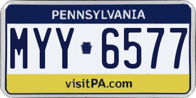 PA license plate MYY6577