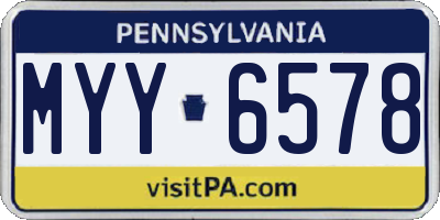 PA license plate MYY6578