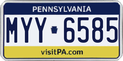 PA license plate MYY6585