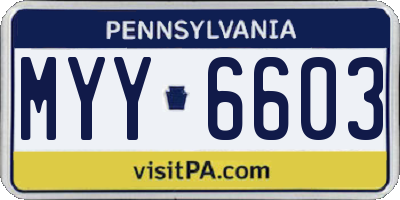 PA license plate MYY6603