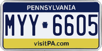 PA license plate MYY6605