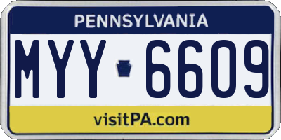 PA license plate MYY6609
