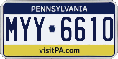 PA license plate MYY6610