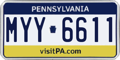 PA license plate MYY6611