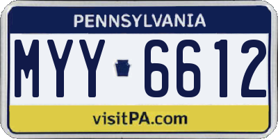PA license plate MYY6612