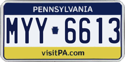 PA license plate MYY6613