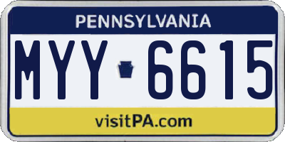 PA license plate MYY6615