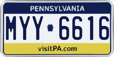 PA license plate MYY6616