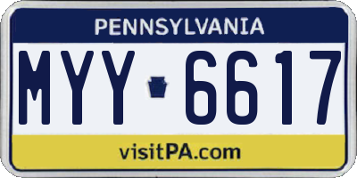 PA license plate MYY6617