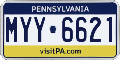 PA license plate MYY6621