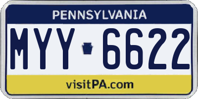 PA license plate MYY6622